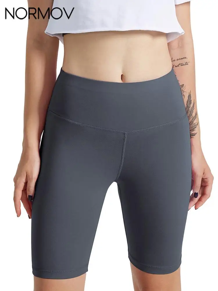

NORMOV High Waist Seamless Shorts Women Elastic Workout Fitness Sports Shorts Summer Solid Sexy Short Legging Push Up Yoga Pants