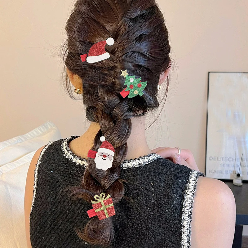 Рождественский снеговик рождественская елка коготь для волос женщин и девочек