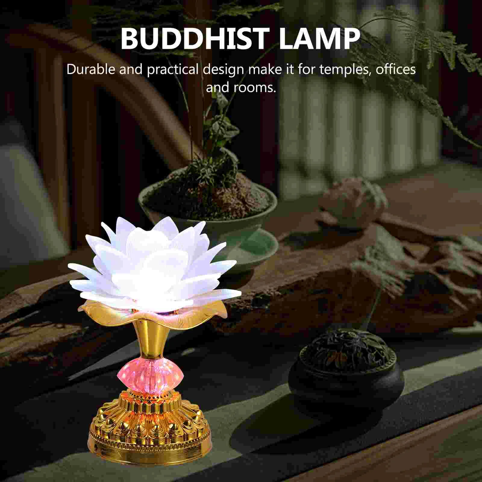 USB красочный светодиодный фонарь лотоса для реквизита Будды украшение зала лампа