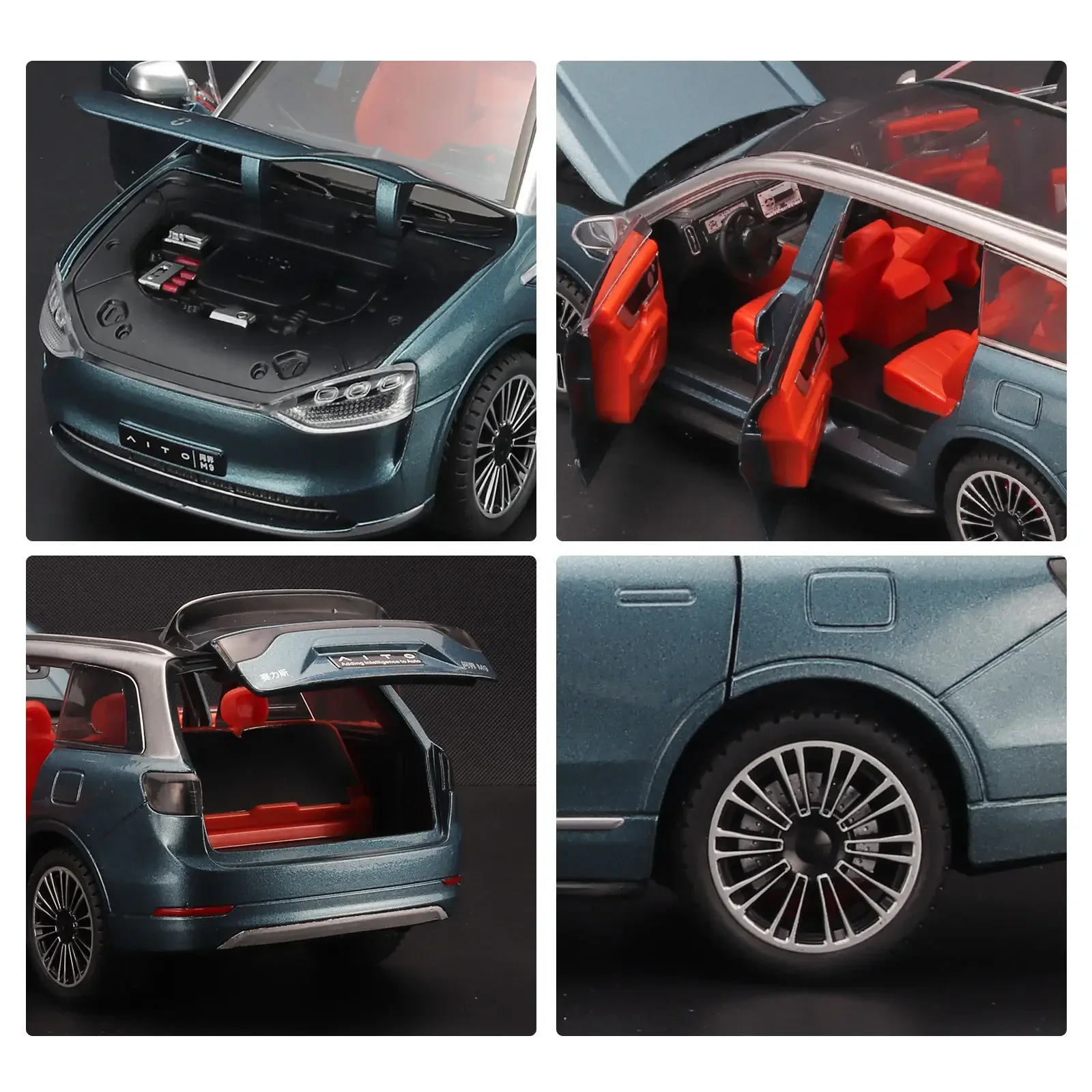 Модель внедорожника AITO M9 в масштабе 1:24 модель литый под давлением из