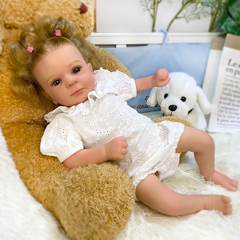 

45CM 18inch Reborn Baby Doll Meadow Soft Body 100% Handmade 3D Skin with Visbile Veins Collectible Art Doll Christmas Gift