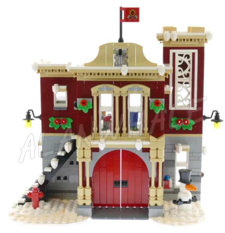 1197 шт. креативный эксперт зимняя деревня пожарная станция грузовик