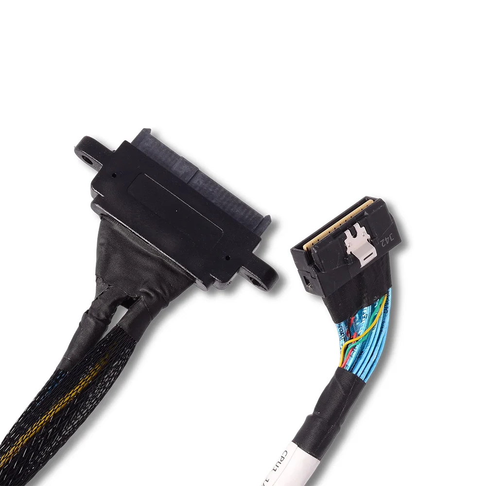 Фото 2025 НОВЫЙ LP Slim SAS 8654 8i к Dual NVMe U.2 SFF-8639 Кабель-адаптер жесткого диска LP8654 до 8639 40-50 см №2