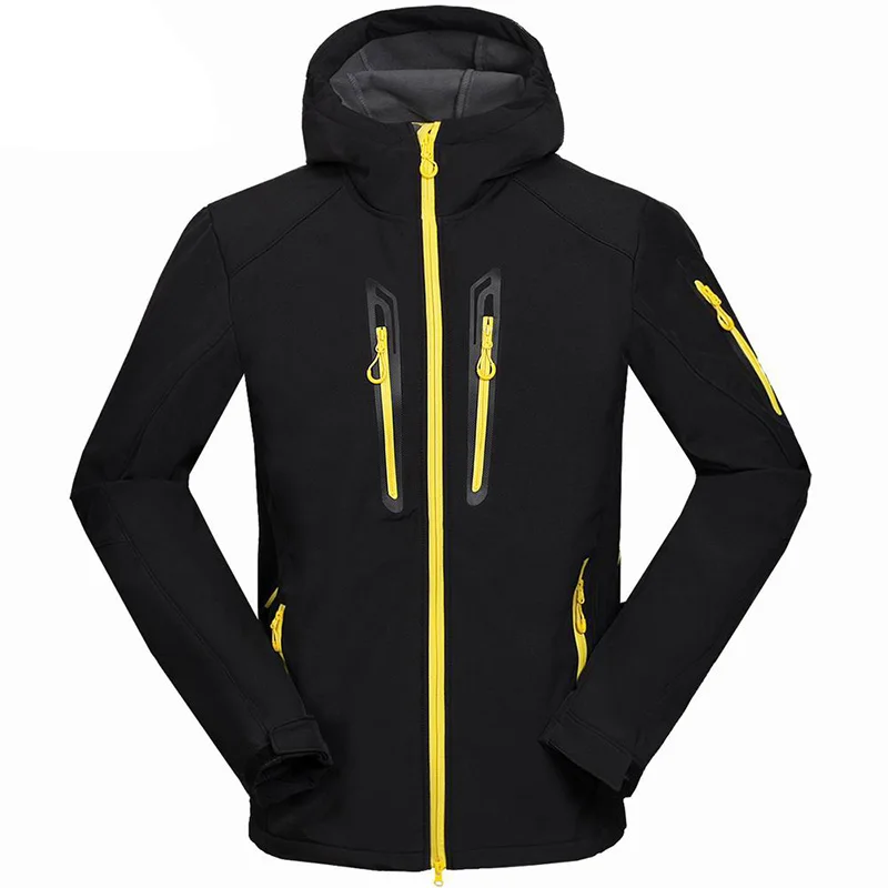 

New Autumn Winter Outdoor Men Camping Waterproof Soft shell Jacket Quick Dry Fleece Thermal Climbing Coat Hiking Jacket