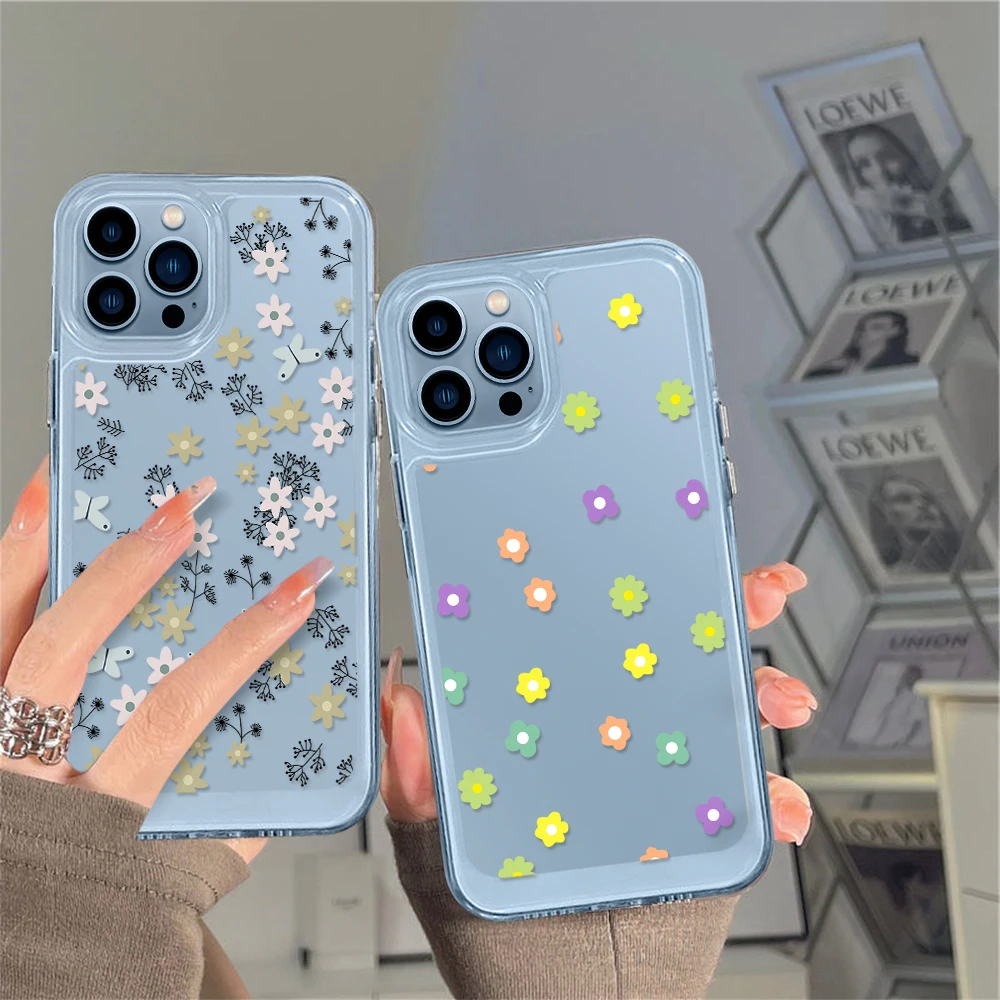 

Colorful Daisy INS Phone Case for iPhone 14 13 12 11 Pro Max Mini XS XR X Protection Shell Back Cover for iPhone14promax Coque