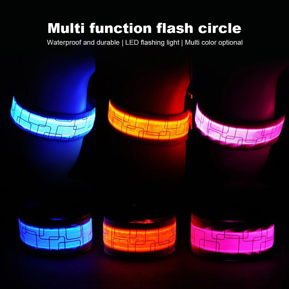

2pcs Childrens Light Strips 3 Modes USB Ankle Reflective Strap Lightweight Cycling Warning Wrist Strap Unisex for Outdoor Sports