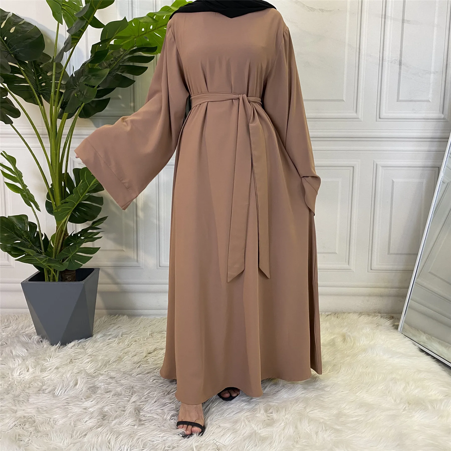 Ramadan Abaya Dubai Muslim Fashion Long Hijab Dress Islam Clothing Belted African Dresses Abayas for Women Kaftan Robe Musulmane images - 6