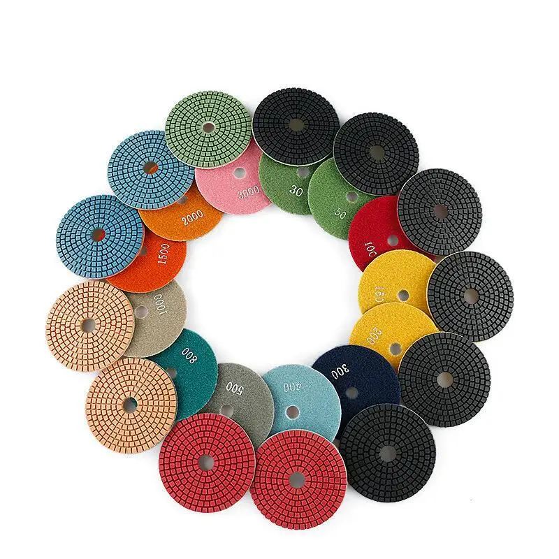 

13pcs/set 3 Inch 4 Inch Diamond Polishing Pads Kit Wet Granite Stone Marble Concrete Tile Quartz Polish Pad Set 30-3000 Grit