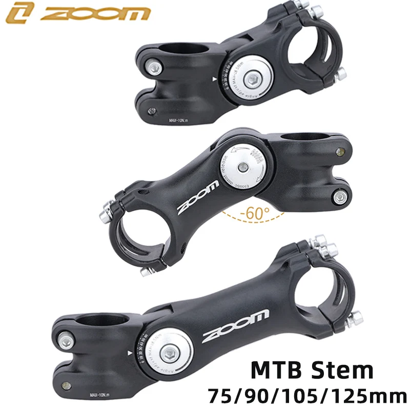 

ZOOM MTB Bicycle Stem Adjustment Mtb Power 90°±60° Handlebar Rise and Extend 31.8*28.6 75/105/90/110/125 bicycle handlebar stem