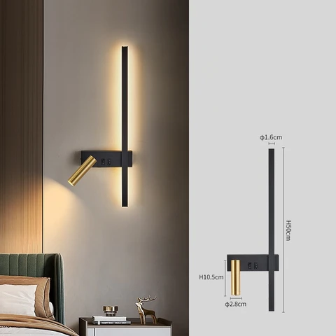 Настенный светильник в скандинавском стиле, Современный Креативный светодиодный простой фон для гостиной, дивана, настенный декоративный светильник, лампа для чтения, прикроватная лампа для спальни