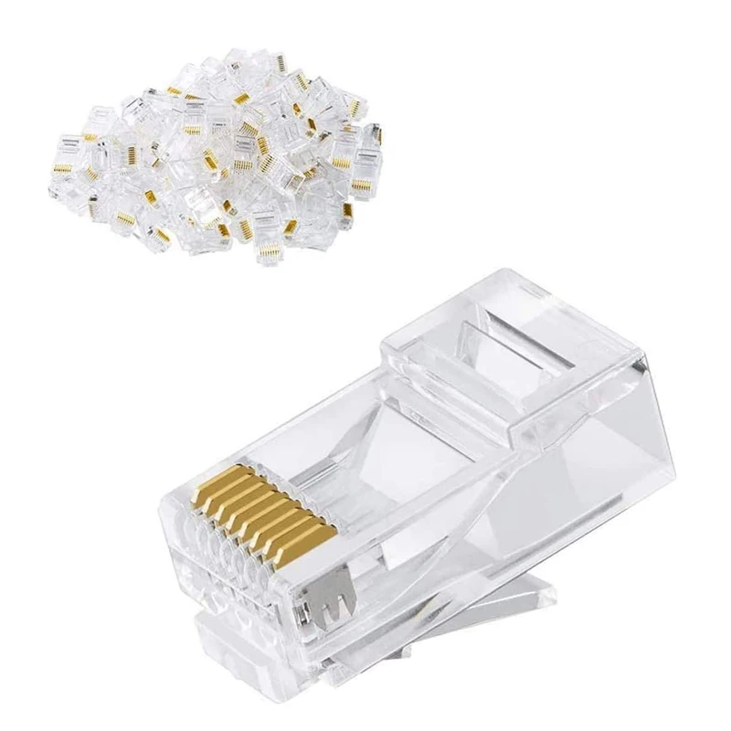 

Сетевой кабель RJ45, Кристальные головки, разъем Cat6, позолоченные кабели Ethernet UTP, сетевые технические Кристальные головки Cat5 20/50/100 шт.