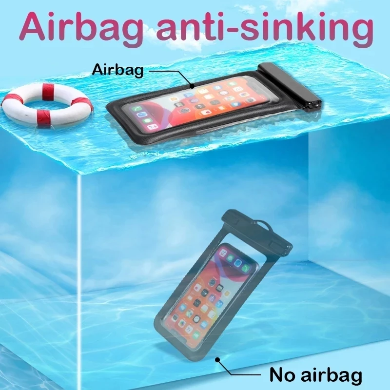 floating airbag waterproof swim bag phone case for iphone 13 12 pro max samsung xiaomi redmi note 10 9 pro huawei p30 p20 cover free global shipping