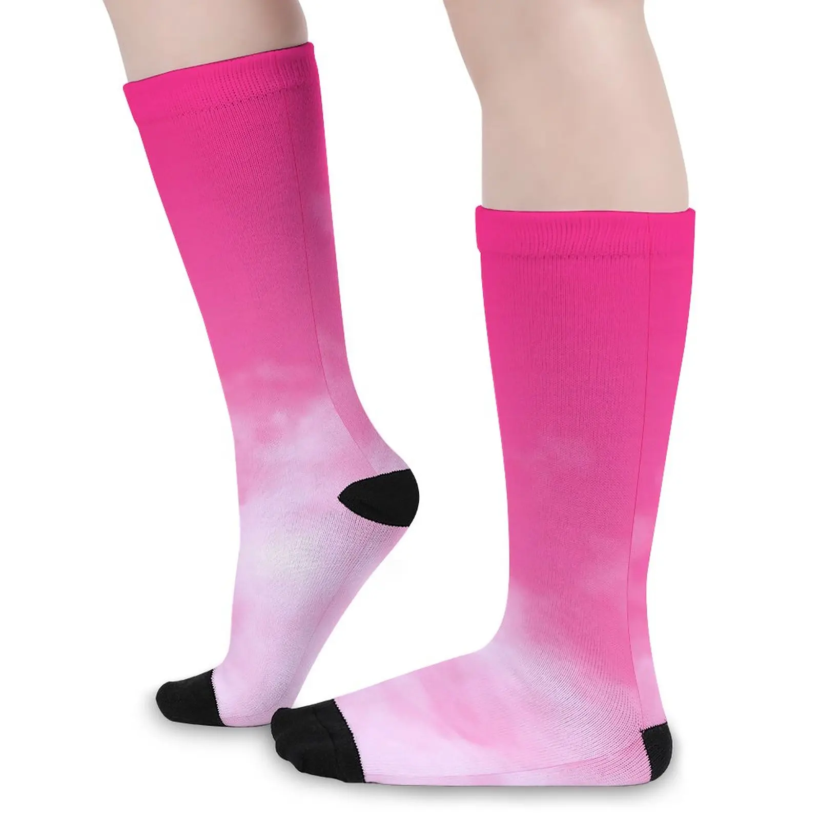 

Мягкие чулки с изображением облаков, розового неба, зимние противоскользящие носки с рисунком, женские спортивные теплые мягкие носки для бега