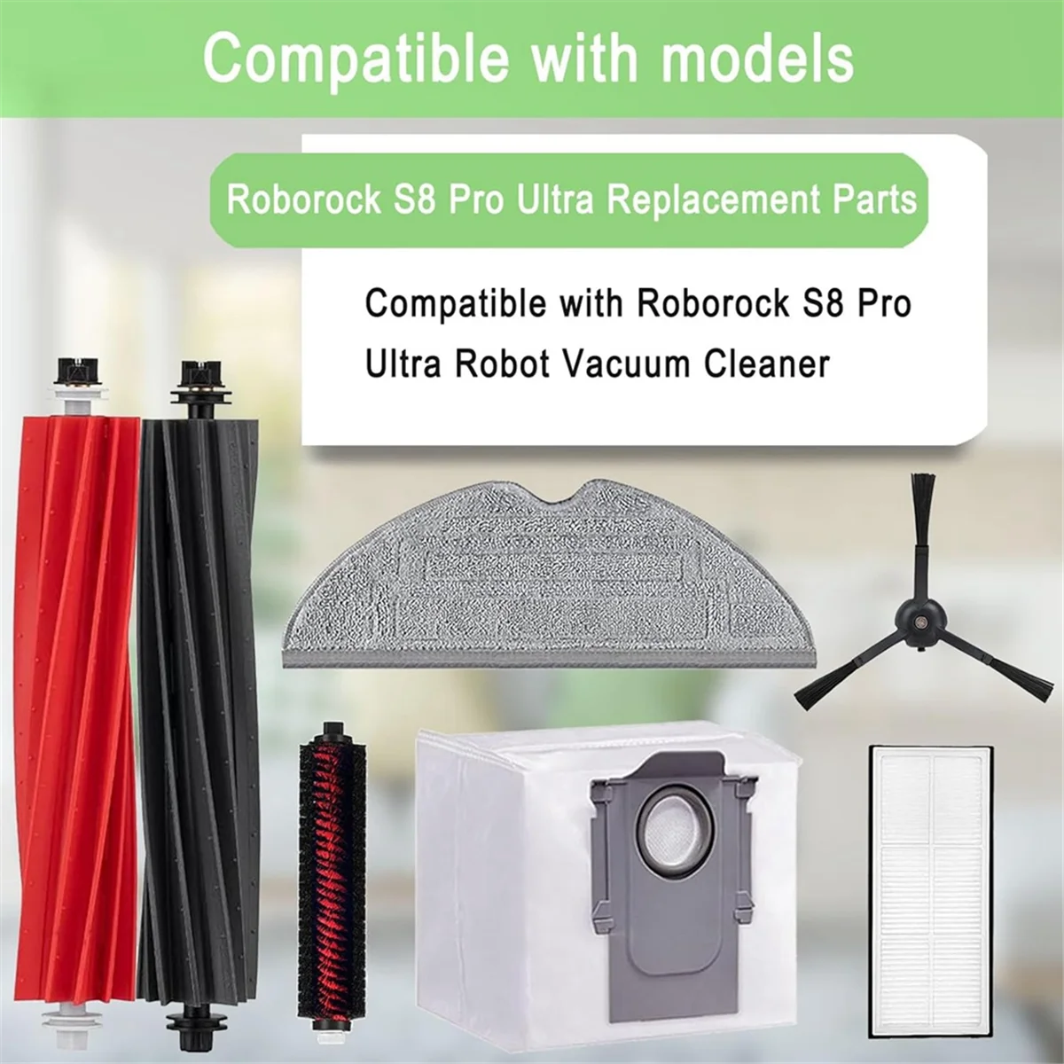 Для Roborock S8 + Pro Ultra робот-пылесос Основная боковая щетка HEPA-фильтры Швабра Тканевые