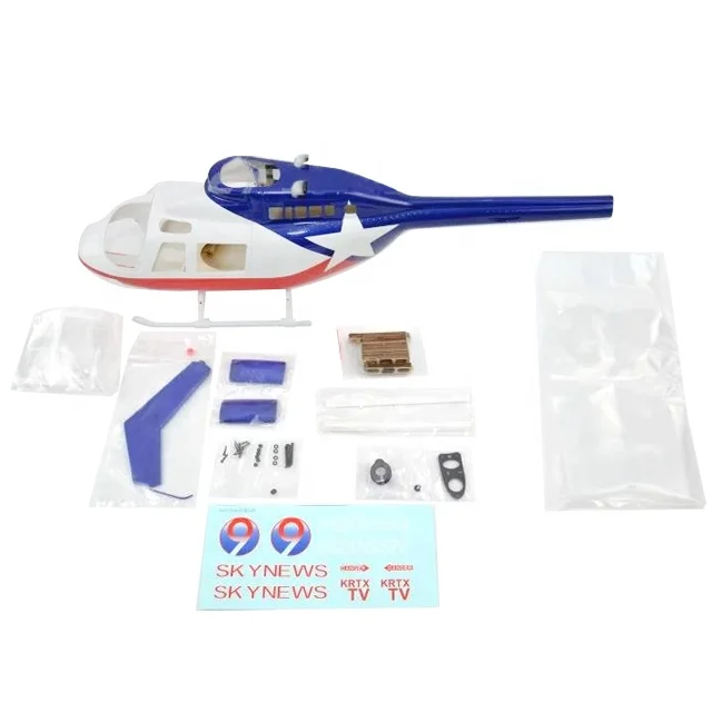 Fiberglass Helicopter 450 size Bell 206 NEWS2 Jet News Chopper Fuselage Toys RC Model Helicopters