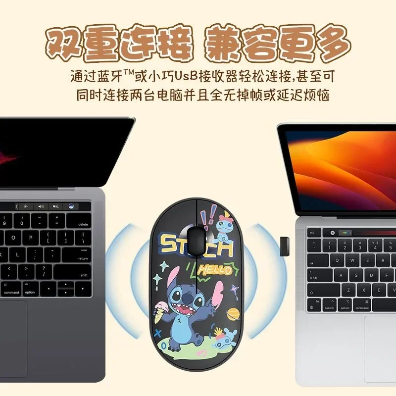 Тонкая и Компактная Беспроводная мышь Lilo &amp Stitch с Bluetooth 5 0 портативная Бесшумная