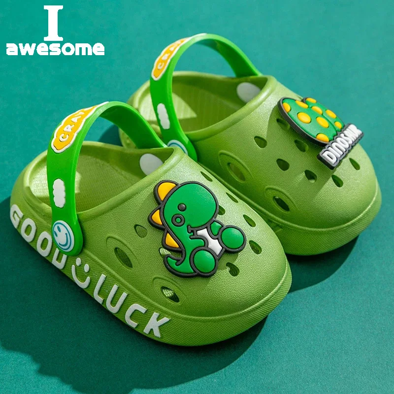 Cute Clogs for Children Kawaii Dinosaur Cartoon Cheap Sandals for Boy Girls Summer Child Slipper Todder Breathable Garden Shoes