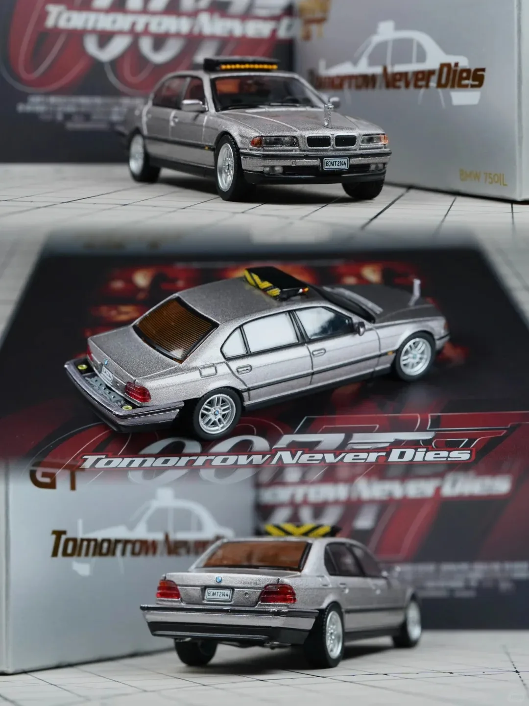 Фото MINIGT MGT00902-007G 1/64 BMW 750LI Классическая супер-гоночная модель автомобиля, миниатюрная литая металлическая модель TSM, подарок для мальчика, свободные вращающиеся колеса №3