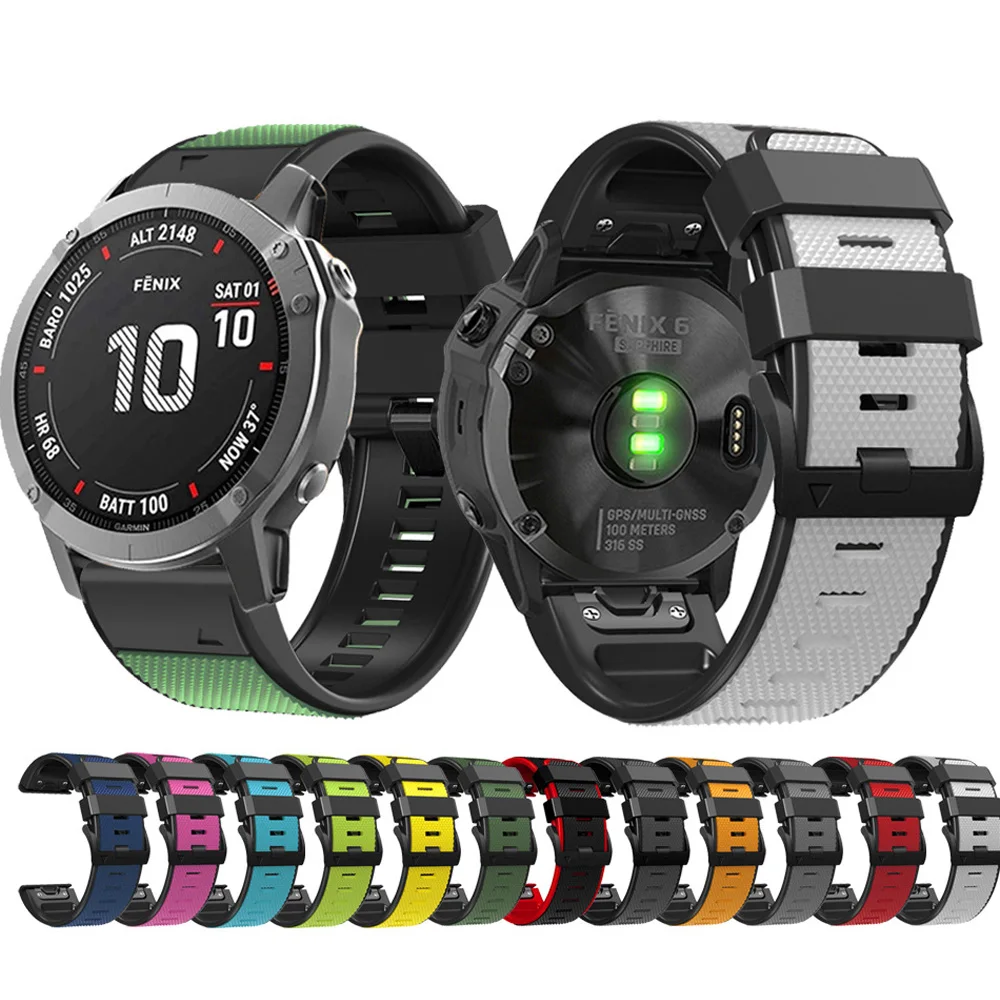 

22MM Silicone Watch Band Strap For Garmin Fenix 7 6 Pro 5 Plus Easyfit Wristband Forerunner 965 955 945 935 Smartwatch Bracelet