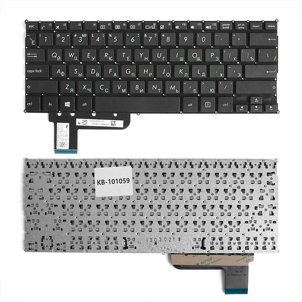 Клавиатура для ноутбука Asus T200 T200T Series. Плоский Enter. Черная без рамки. PN: 90NB06I4