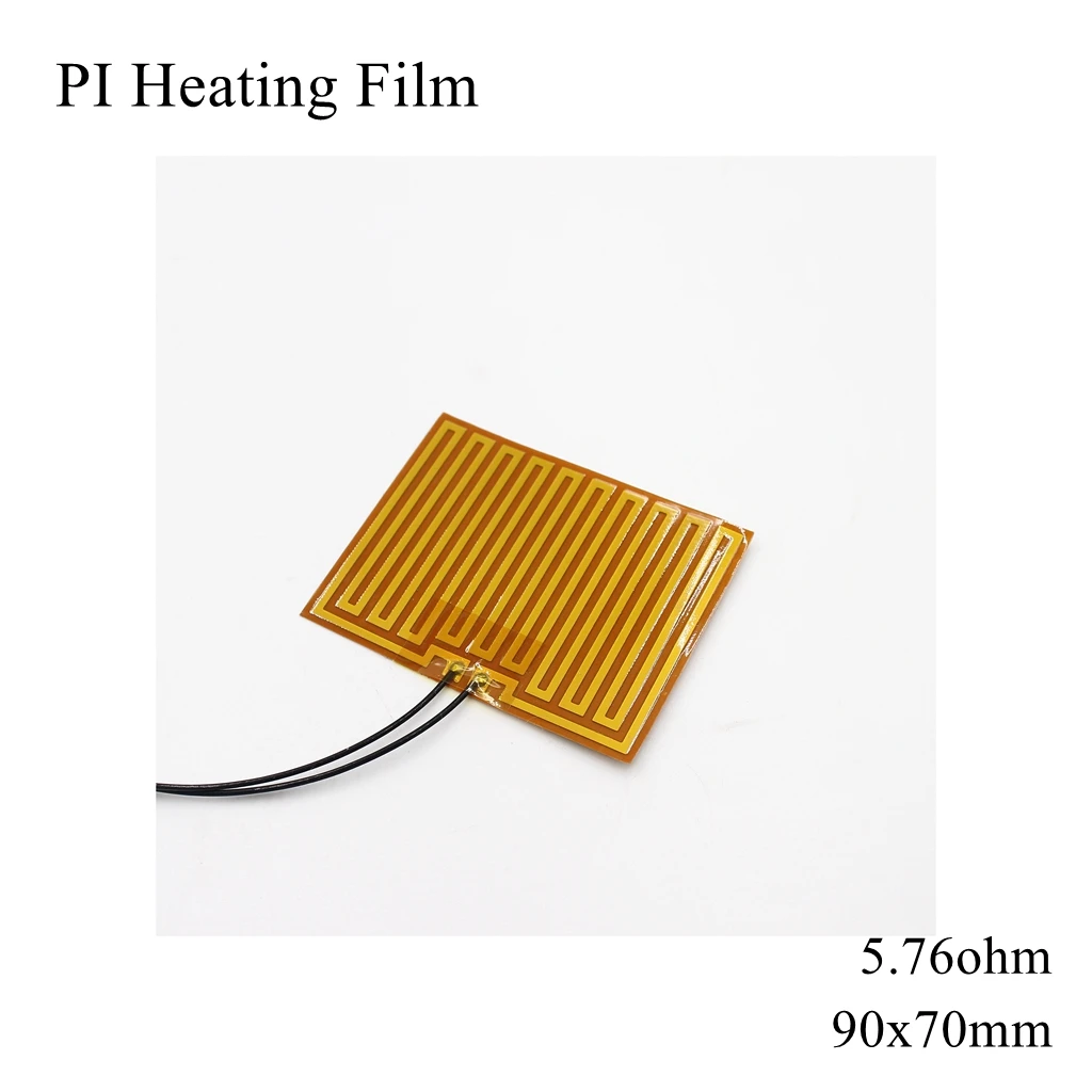 

90x70mm 5V 12V 24V 110V 220V PI Heating Film Polyimide Adhesive Electric Heater Plate Panel Pad Mat Fuel Foil Oil Engine Tank