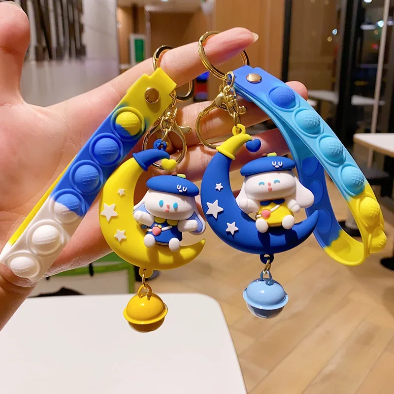 Креативный мультяшный брелок в виде Луны кролика парная Подвеска для