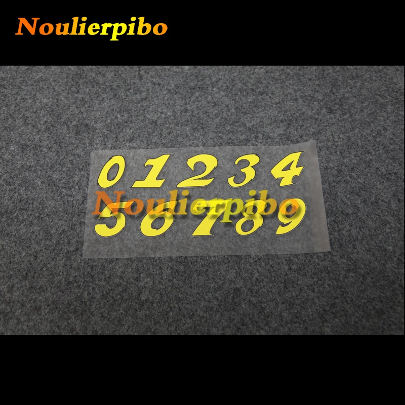 

Hot Wheel Type Yellow Letter Black Frame Digital Car Sticker Arabic Numerals Fashion Car Sticker Racing Motorcycle Helmet
