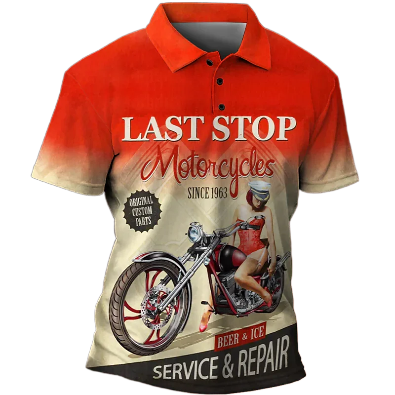 

Рубашка-поло мужская с коротким рукавом, винтажная модная уличная футболка-поло, Рубашка-оверсайз, одежда на лето