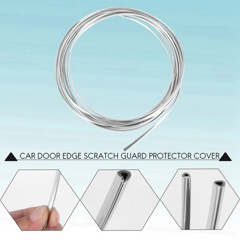 AU04-4 шт. 20 футов хромированная накладка на край двери автомобиля защитная крышка