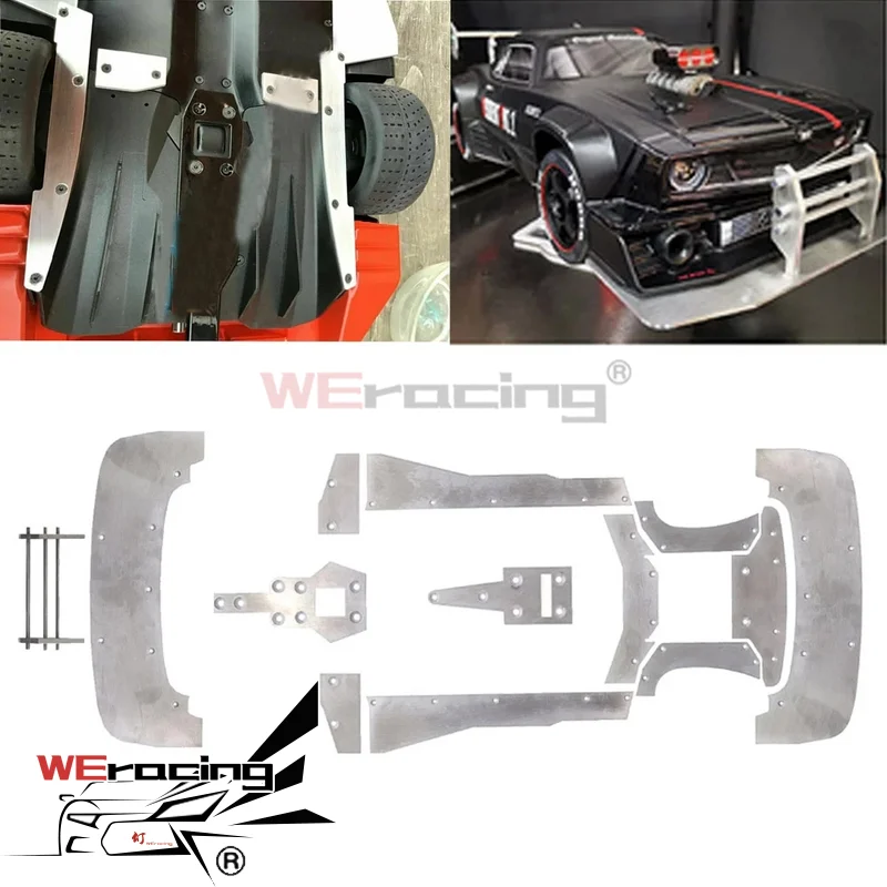 

For Arrma 1/7 RC Car Infraction Limitless V2 Felony Upgrade Part Metal Front Bumper Chassis Armor Protector Anti Skid Plate