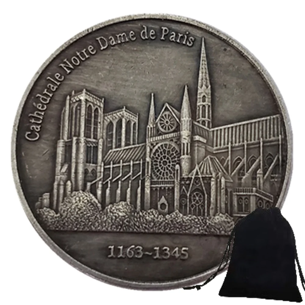 

Notre Dame de Paris Hobo Nickel Fun Coins Art Badge/Pocket Decision Coin Nightclub Challenge Coin Party Novelty Gift+Gift Bag