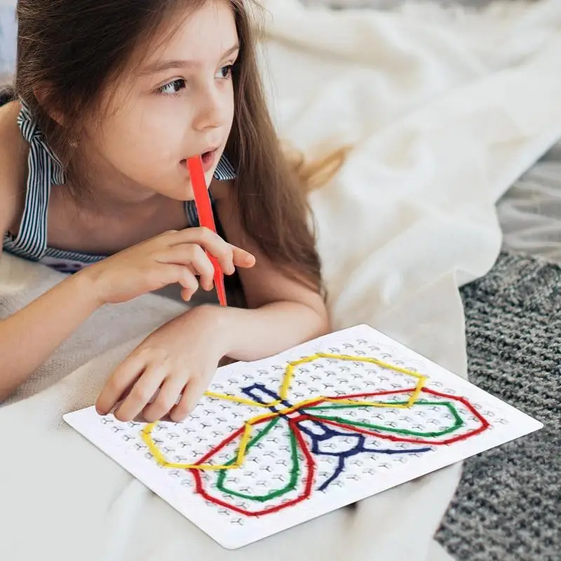 Нитевая доска для детей интерактивная игрушка раннего обучения со шнуровкой