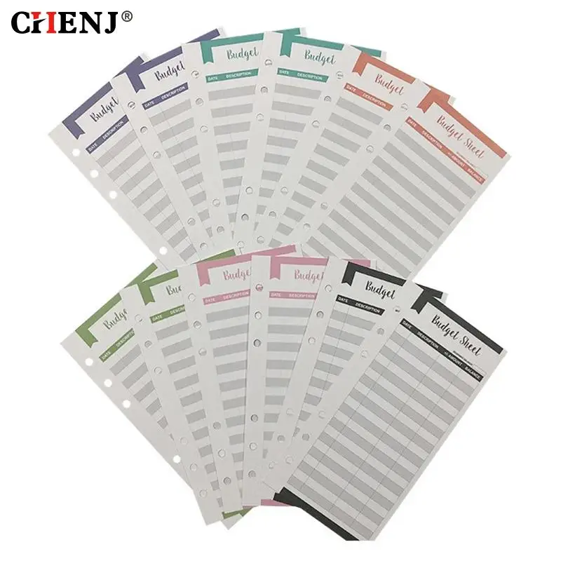 

12pcs A6 Binder Budget Sheets Expense Tracker Fit Budget Cash Envelope Binder Budget Wallet For Personal And Business Use