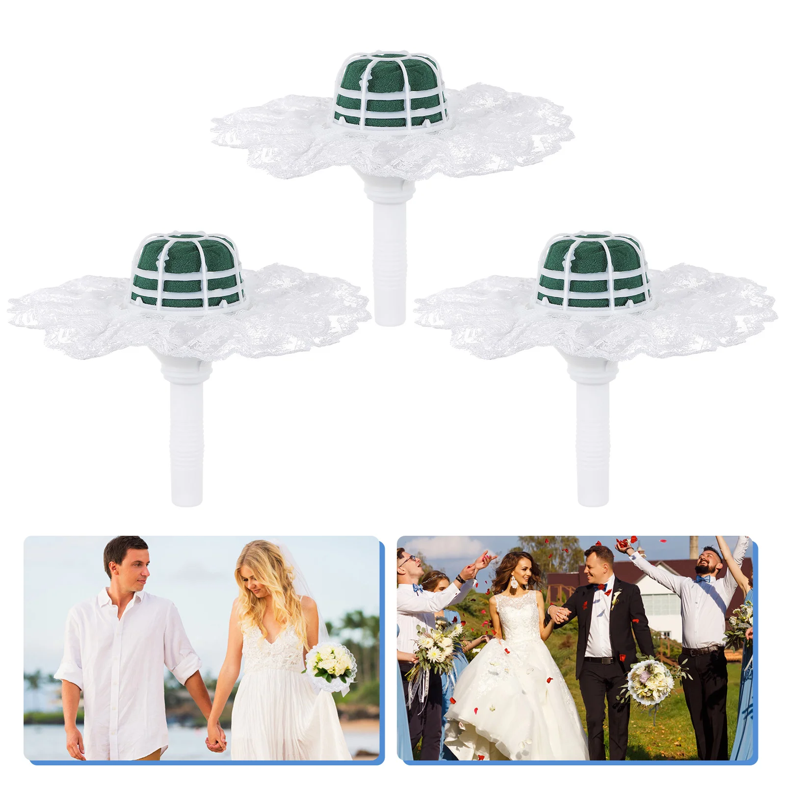 

Bouquet Holder Floral Foam Flower Handle Wedding Bridal Artificial Flowers Fresh Holding Support Holders Arrangements Supplies