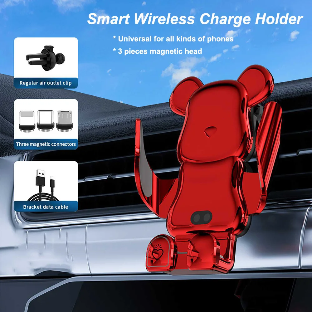 

Magnetic Wireless Charger for iphone14 13 Pro 12 11 Smart 15W Fast Charge Car Holder 360 degree Rotation Qi Phone Charge Mount