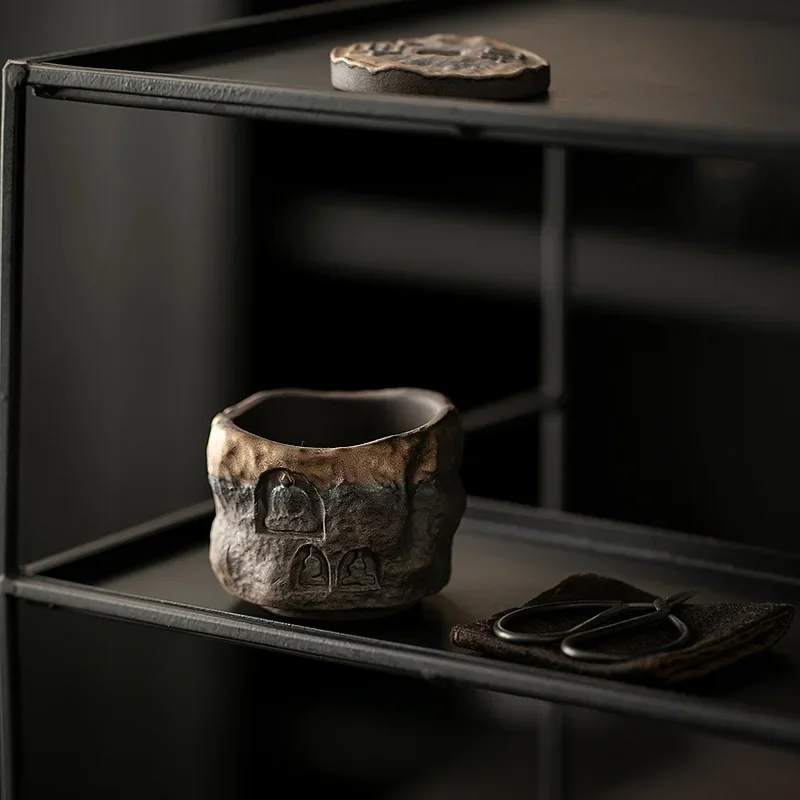 Антикварная Позолоченная Железная Глазурованная Чайная Чашка Dunhuang Ручная