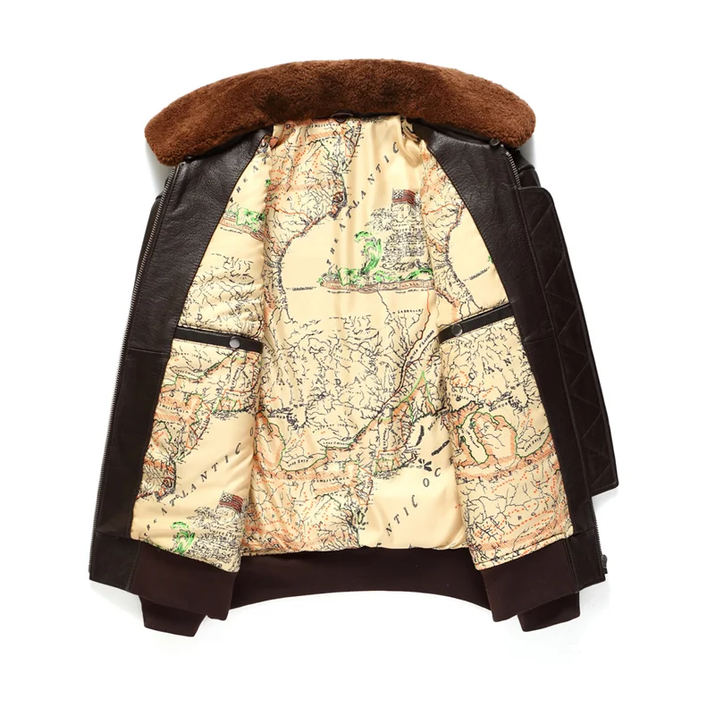 Темно-коричневый топ пистолет зимняя мужская куртка Пилот Военный стиль