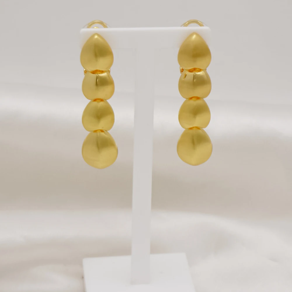 

Модные длинные медные серьги-подвески Дубай золотого цвета с бусинами неправильной формы ювелирные изделия эффектные женские серьги повсе...