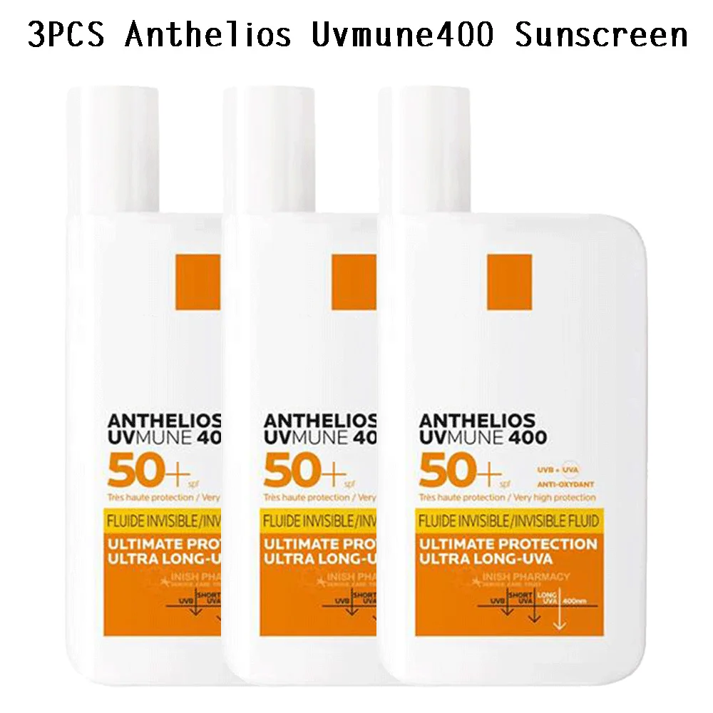 

3PCS Original Anthelios SPF50+ Sunscreen 50ml Gentle and Non-greasy Refreshing Waterproof Sweatproof and Antioxidant Nourishing