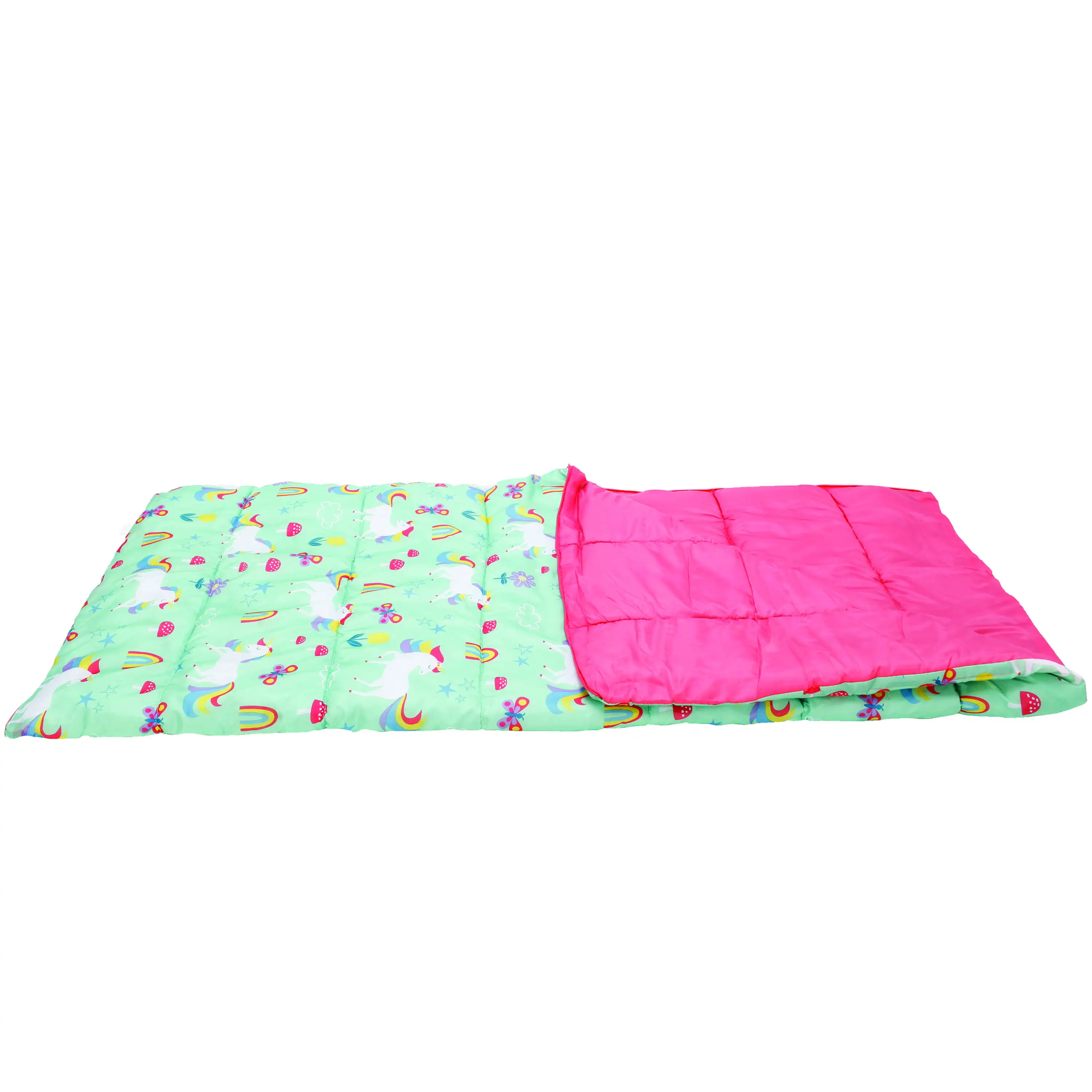 

Kids Rectangular Sleeping Bag, °50F Rating, Multi-Color Unicorn Print
