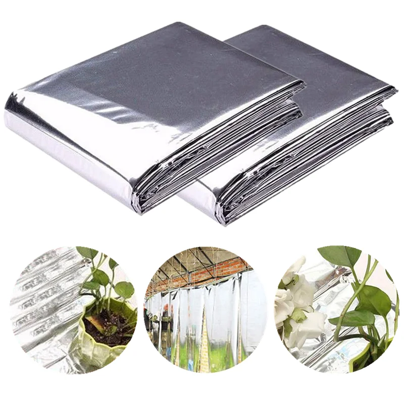 

210x120cm Silver Reflective Film Environmental Portable Light Healthy Security Plants Cover Greenhouse Covering Foil Sheets