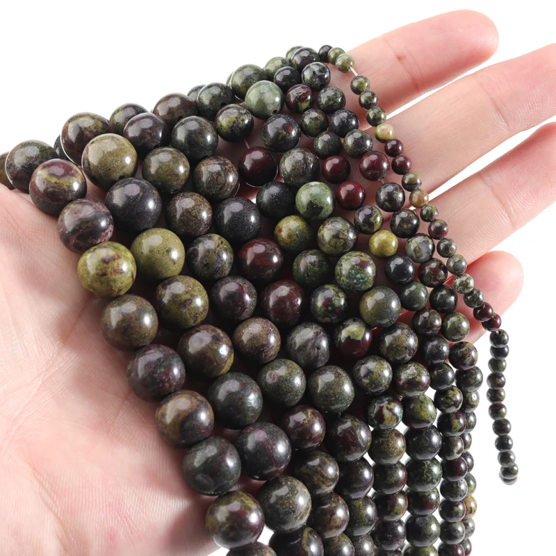 

4/6/8/10mm Dinosaur Stone Beads Round Polished/frosted Natural Stone Loose Bead For Jewelry Making Diy Charms Bracelet Wholesale