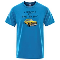 i survived my trip to nyc letter print t shirt men 2019 summer high quality t shirt cotton cool tops mens tee shirt short sleeve