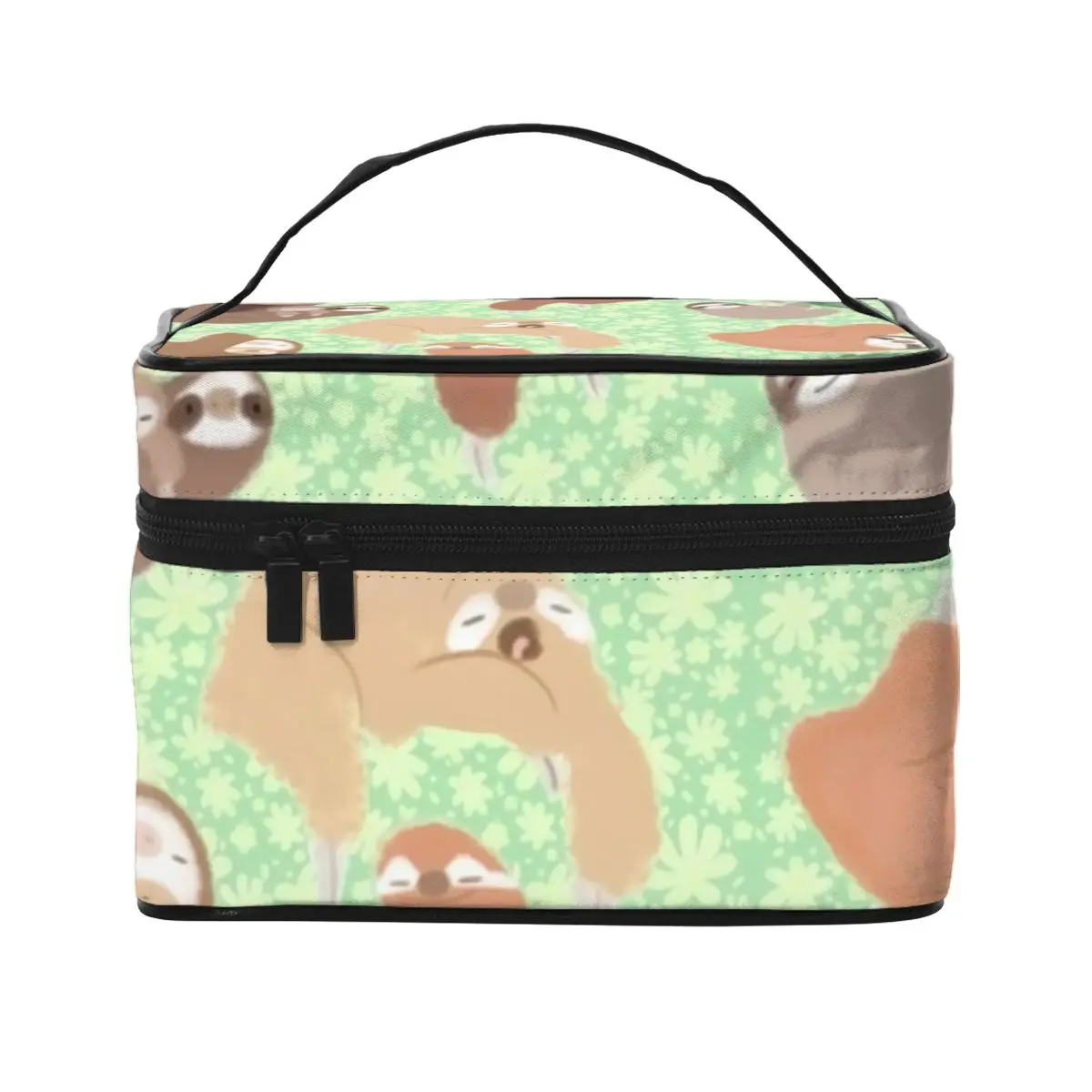 

Many Sloths Cosmetic Bags Cute Animal Print Restroom Multi-purpose Storage Organizers with Handle For Girls Makeup Pouch