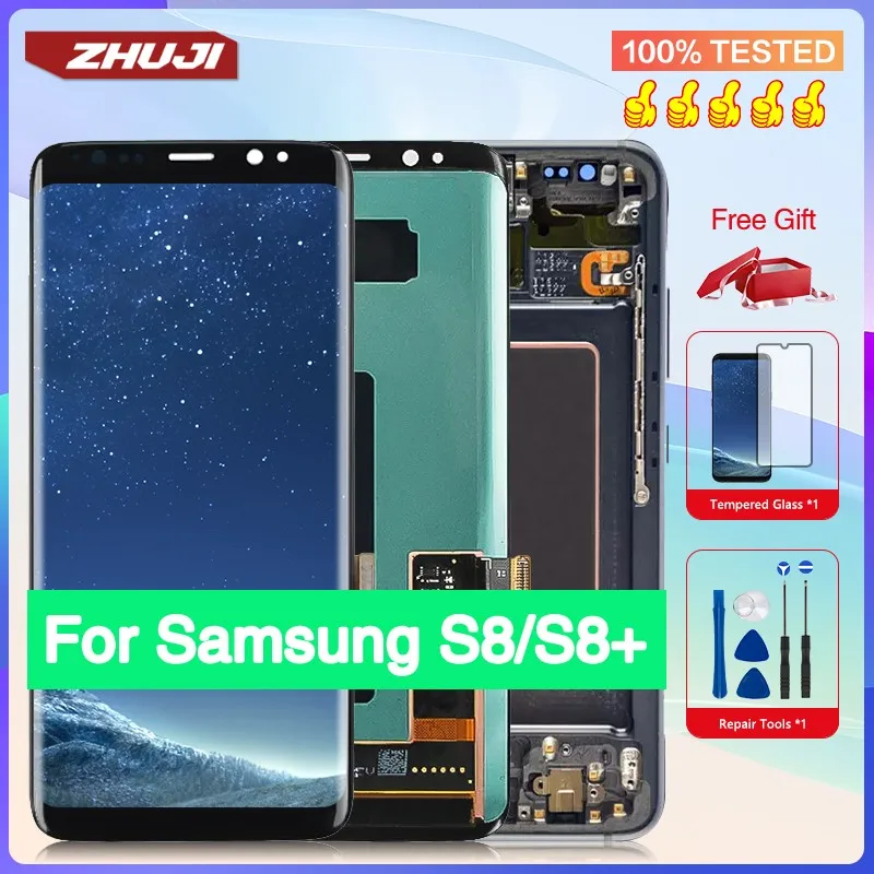 

AMOLED 100% Super Original For Samsung Galaxy S8 LCD Screen Touch Screen Replacement For S8 G950F G950FD G950U G950W G950S