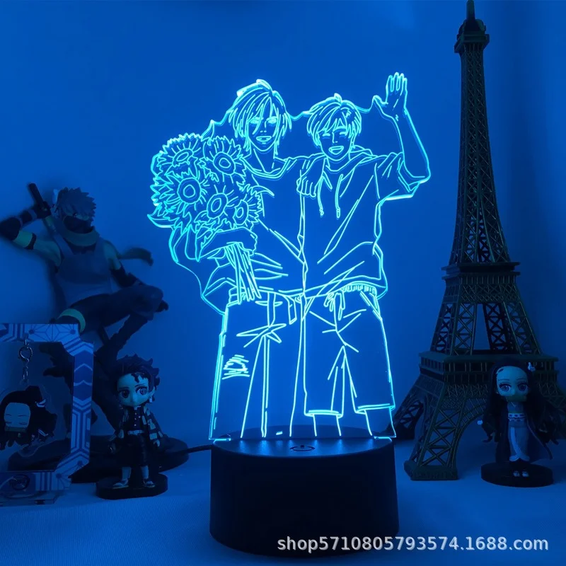 

Искусственный анимационный светильник, креативный красочный 3d ночной Светильник, акриловое украшение для спальни, светодиодный светильни...