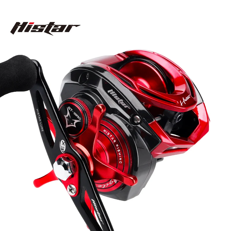 HISTAR Long Casting 7.3:1 Light Weight 7+1 BB Double Magnetic Braking Fox Baitcasting Fishing Reel