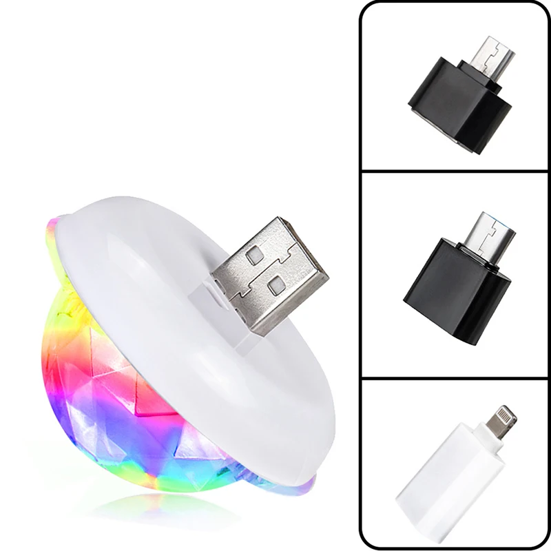 

RGB Atmosphere Lamp Rotating Explosion Flash LED Colorful Lamp Stage Magic Lamp