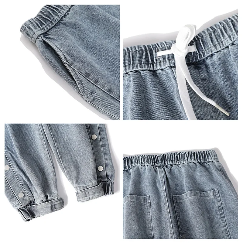 Men's Jeans Loose Straight Leg Wide-leg Korean Style Trendy Harem Pants Thin Casual Trousers Fashion Streetwear штаны мужские