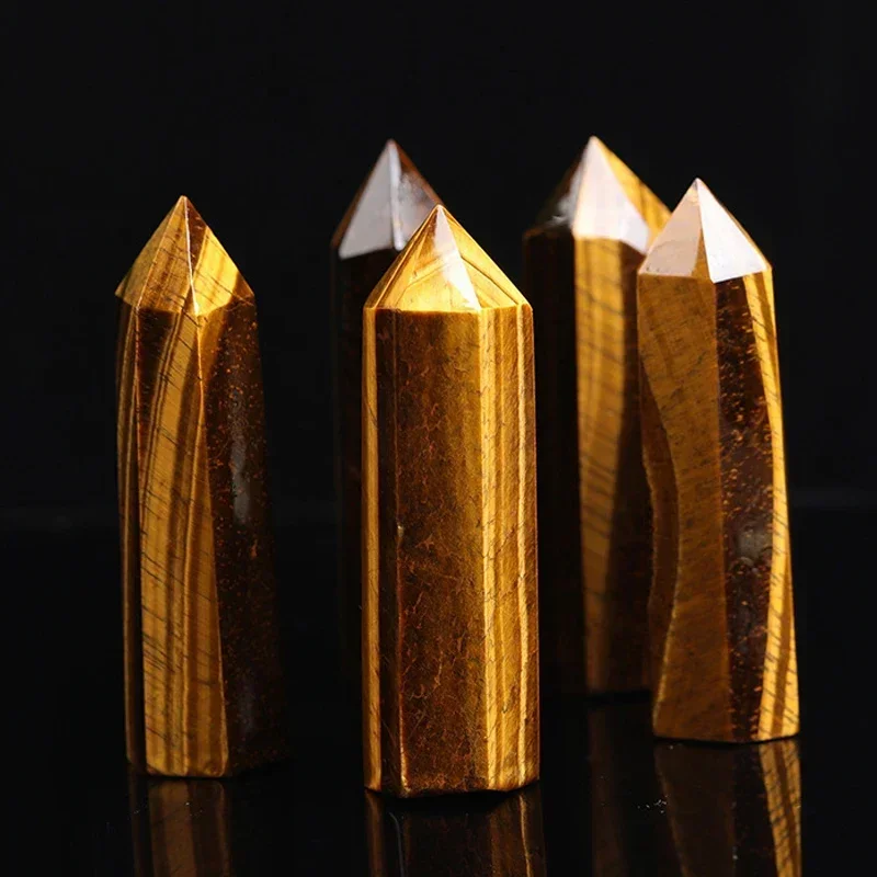 Набор из 4 предметов натуральный камень Тигровый глаз одна точка палочка